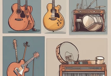 brown and black drum kit