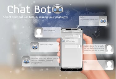 Online chatbot concept to demonstrate AI Process Optimization in IT Sector