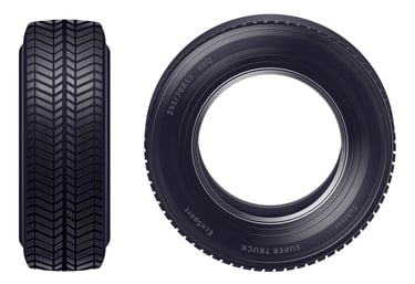  a tire on a white background