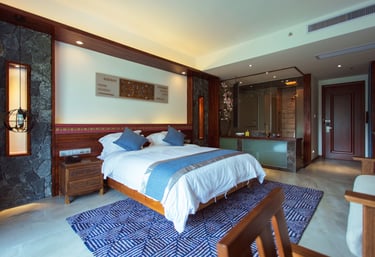 Stay in one of our spacious rooms with views to the Li River near Yangshuo