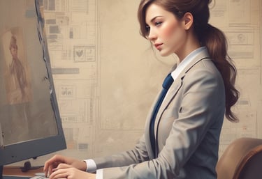 A sleek, modern digital dashboard displaying web marketing analytics with blue and white tones.