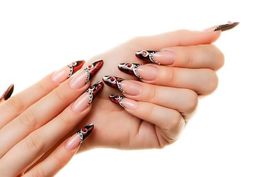 a woman's hands with a manicured manicured manicured manicured nails