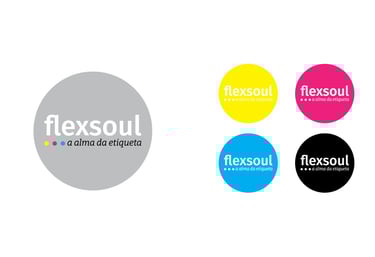 Logo da Flexsoul nas cores da cromia.