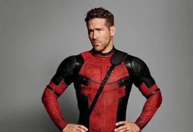 a man in a red and black suit with a red and black suit