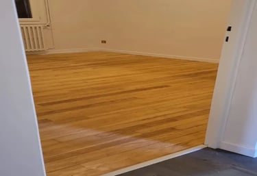 une pièce avec un plancher en bois et une porte