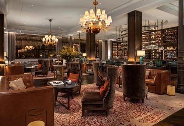 Gran Hotel Ingles Lounge & Bar Interior – Luxurious hotel lounge.