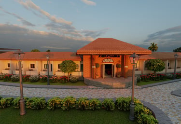 Renderend image of Ashrama building
