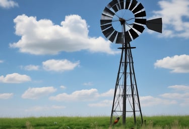 A garage with a sign reading 'Auto Electrical' above the entrance. Several vehicles, including a white van and a flatbed truck, are parked in front of the building. A person is seen working near the vehicles. A green street sweeper or council vehicle is on the street in the foreground.