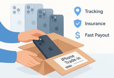 a person shipping a phone for trade in