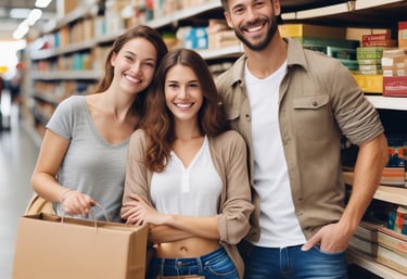 a man riding a skateboard down a street next to tall buildings