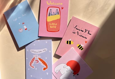 Cartes naissance beeb illustratrice Française