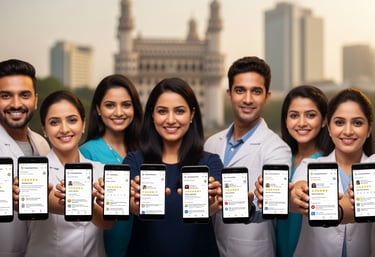 Hyderabad healthcare professionals doctors dentists Google reviews verification badges Charminar lan