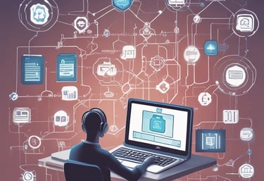 A stylized, green geometric logo resembling overlapping lines forms the central focus. Below the logo, the text 'Open AI' is displayed in a golden hue. The background features a pattern of concentric, reflective circles with a teal tint on a dark surface.