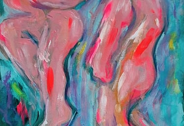 Colourful painting called Dance like there's nobody watching'