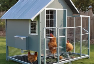 Sheet metal feed conveying pipes installed along a livestock barn wall.