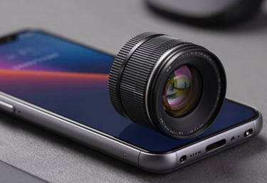 A sharp, detailed photograph of a mobile gaming environment with vibrant colors, focused on high-quality rendering and innovative visual design. Clean and forward-thinking aesthetic.