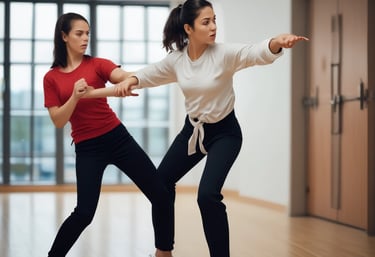A compassionate counselor listening attentively to a woman in a cozy office setting.