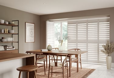 tracked plantation shutters in telford home