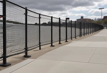Black wall barriers forming a sleek divider at a corporate event venue in Kuwait.