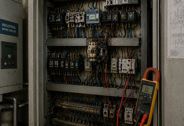 falla en tablero eléctrico de chiller