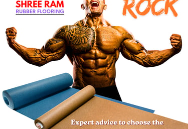 Shree Ram durable gym rubber flooring rolls for commercial and home fitness centers.