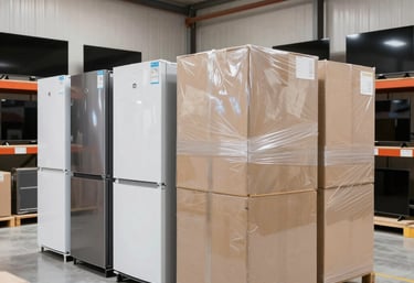 Lil’ Earl mascot handing over a bright orange power drill with a friendly smile, inside the store.