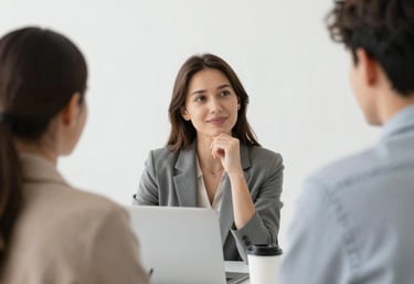 A modern office team collaborating with a focus on integrity and professionalism.