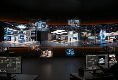 Photoreal 3D rendering and immersive exhibition visualization