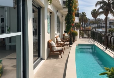 Elegant Dominican Republic luxury villa with manicured gardens at sunset.