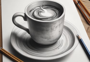 A close-up shot of colorful design elements and tools arranged neatly on a workspace.