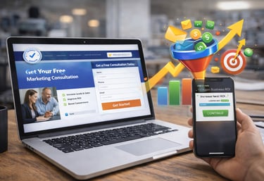 High converting landing page and funnel strategy designed to capture leads, increase conversions