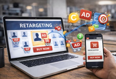 Retargeting marketing strategy designed to re-engage visitors, increase conversions