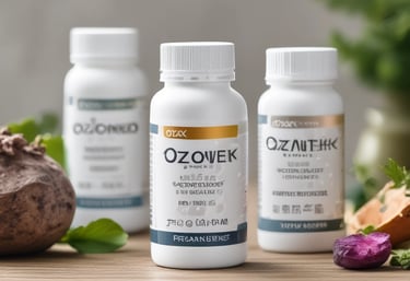 A vibrant display of natural supplements in a health store.