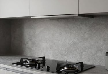 A minimalist all-electric kitchen with an induction cooktop and sleek cabinetry, mid-century modern aesthetic, clean and healthy environment.