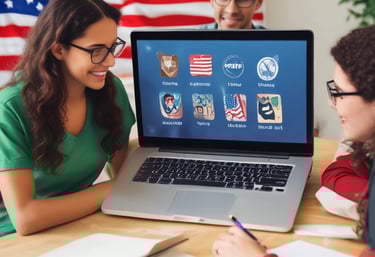 A team of IT professionals collaborating over healthcare software development on laptops.