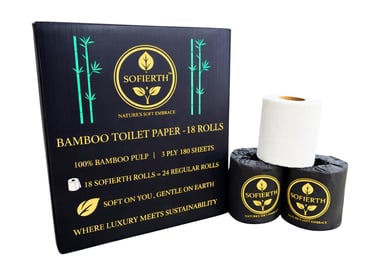 Sofierth bamboo toilet paper 3 ply sustainable bathroom tissue