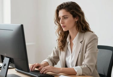 A neat workspace showing a laptop with a calendar and emails on screen.