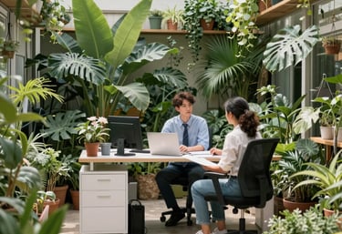 A neat workspace showing a laptop with a calendar and emails on screen.