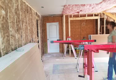 We are just beginning to hang a bonus room.