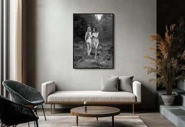 Framed picture on the wall in living room