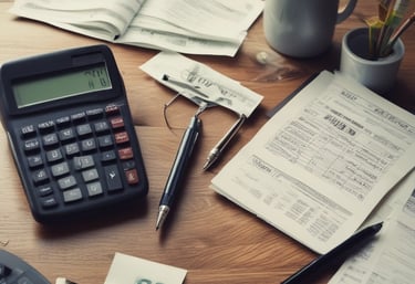 A friendly accountant reviewing colorful financial reports with a client in a cozy office.