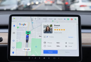 A clean, modern dashboard showing automated review collection progress on Google Maps.