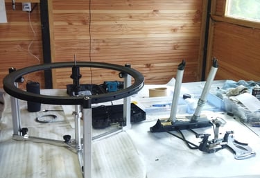 Le support de jante à gauche