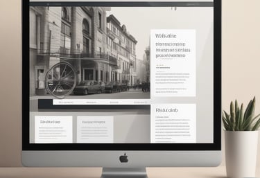 A sleek modern website homepage displayed on a laptop screen.