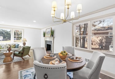 dining and living room staging house