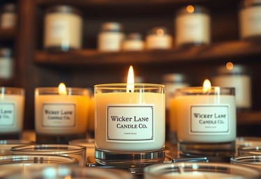 Wicker Lane Candle Co hand poured candles studio