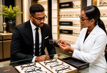 Prermium eyeglasses consultation and designer frames at Optiview Optical Boutique in Dodoma