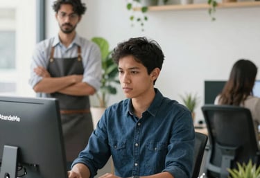 Illustration of a city map with pins marking various local service providers.