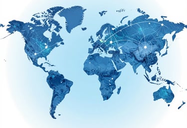 Close-up of hands holding the latest issue of an international affairs digital magazine.