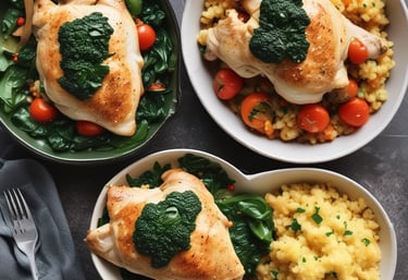 A vibrant spread of colorful, neatly packed meal prep containers on a kitchen counter.